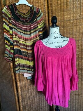 Pair of Colorful On/Off the Shoulder Tops